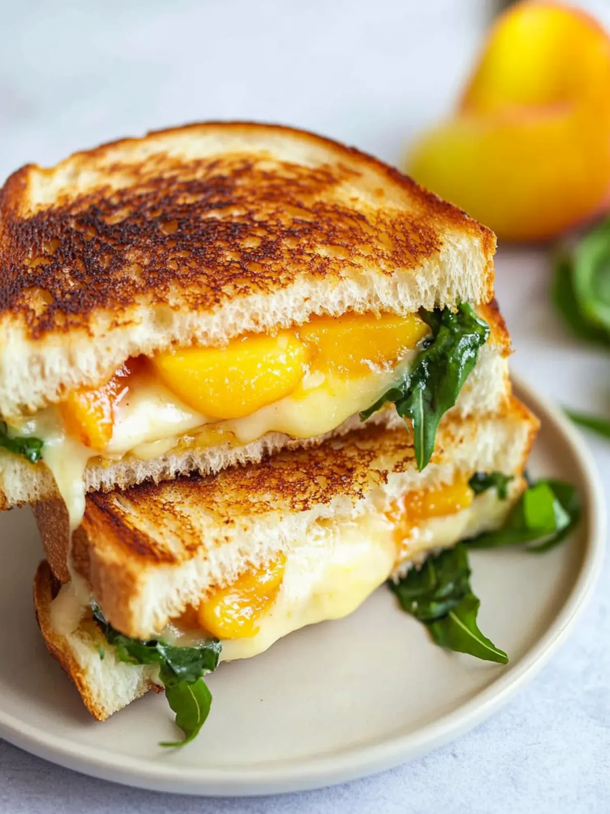 Irresistible Honey Peach White Cheddar Grilled Cheese Delight Honey Peach White Cheddar Grilled Cheese Sandwich