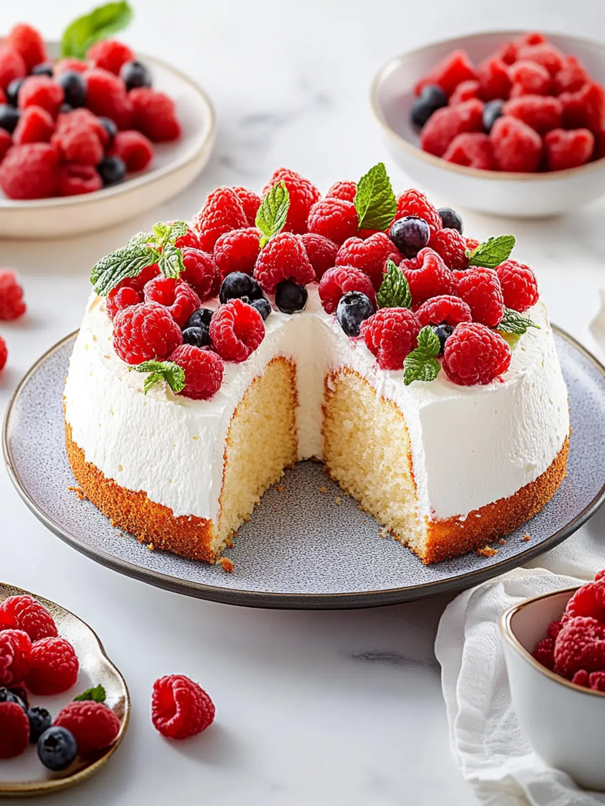 Heavenly Raspberry Angel Food Cake for Light, Sweet Bliss Raspberry Angel Food Cake