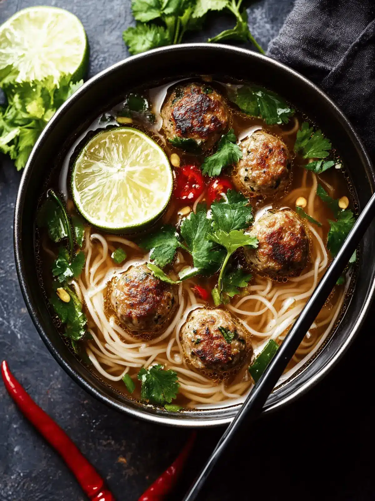 Savory Thai Meatball Noodle Soup for Cozy Nights at Home Thai Meatball Noodle Soup