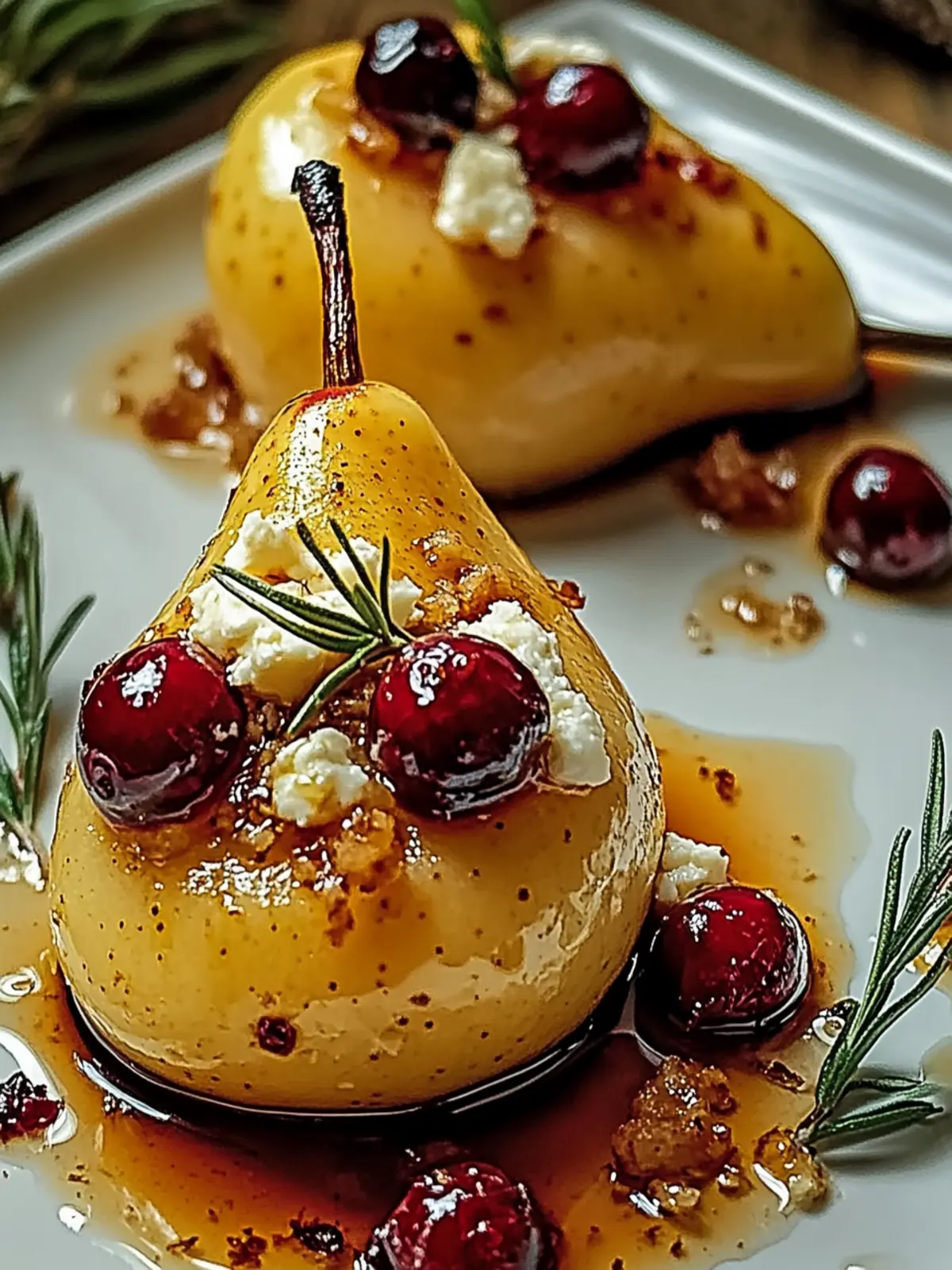 Delicious Baked Pears with Goat Cheese, Honey, and Cranberries Baked Pears with Goat Cheese, Honey, and Cranberries