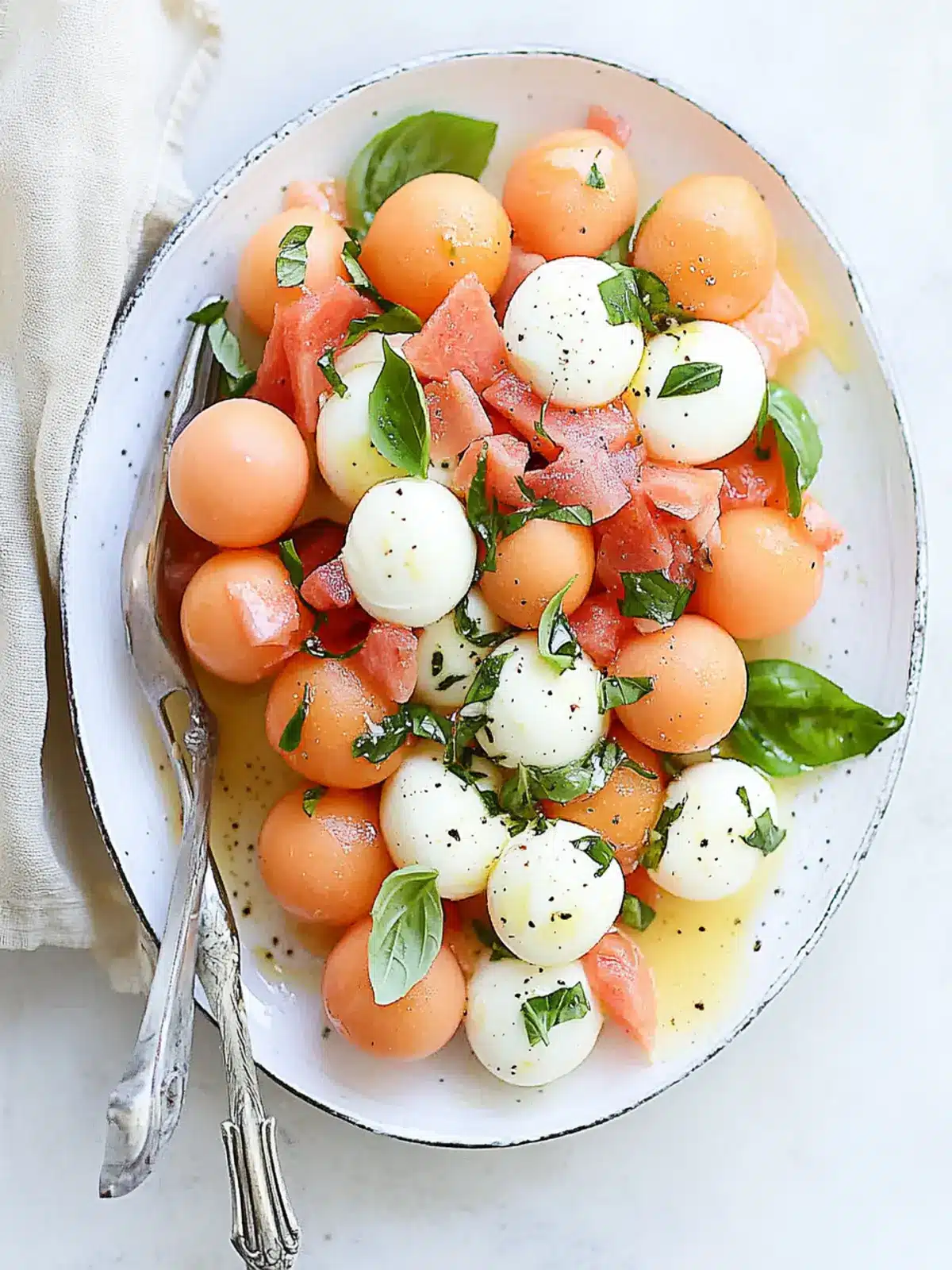 Cantaloupe and Mozzarella Caprese Salad That Dazzles Your Tastebuds Cantaloupe and Mozzarella Caprese Salad