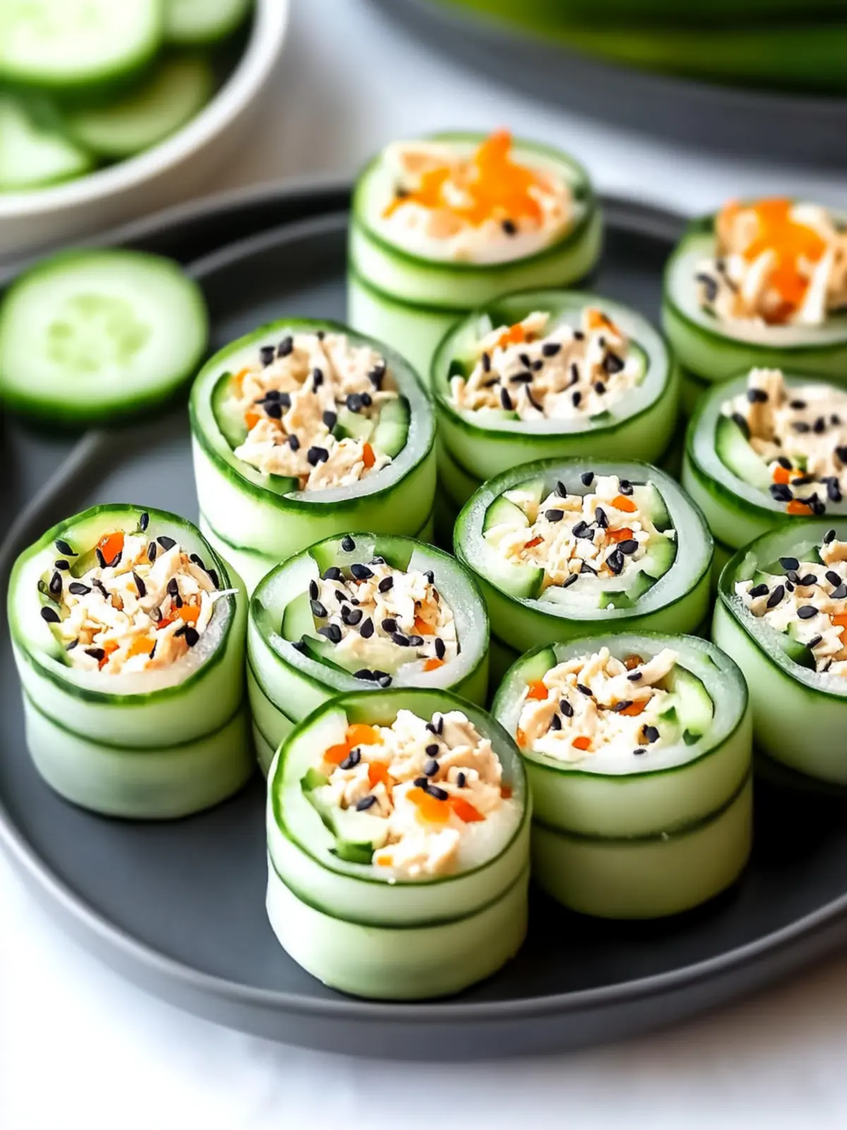 Refreshing Chicken Salad Cucumber Roll Ups for a Light Lunch Chicken Salad Cucumber Roll Ups