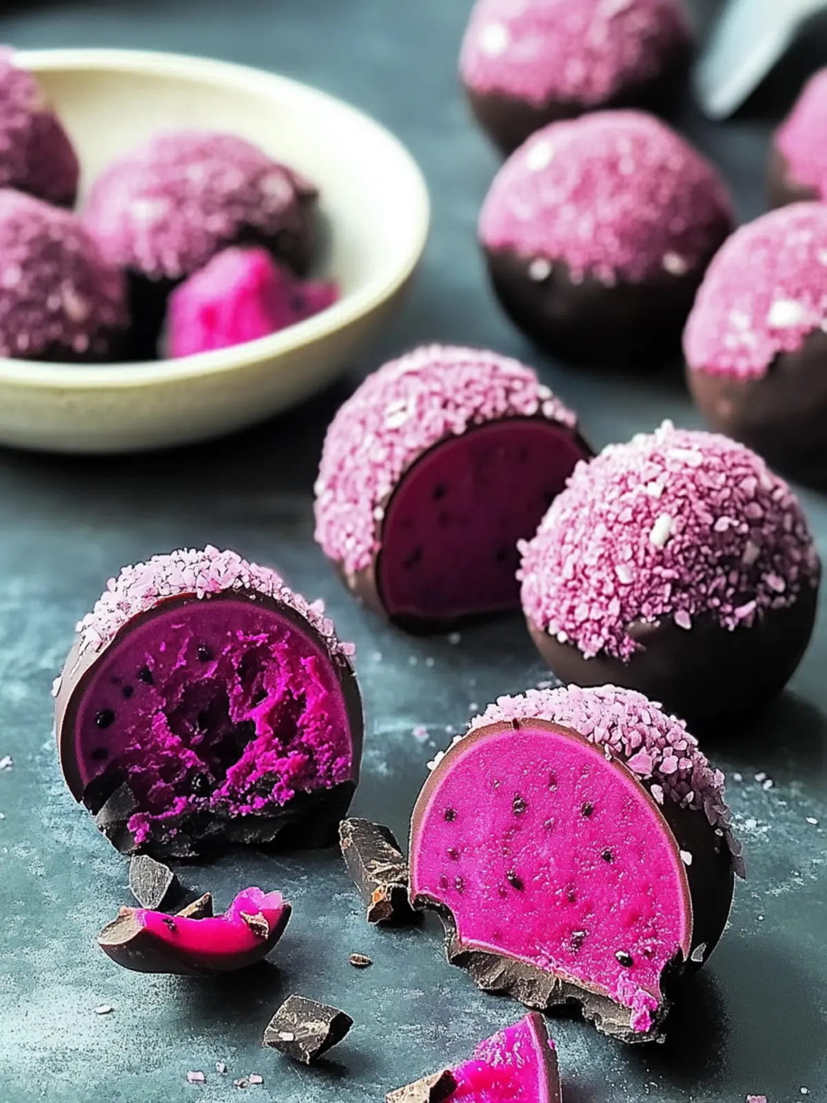 Dark Chocolate Dragon Fruit Coconut Treats You'll Love Today Dark Chocolate Dragon Fruit Coconut Treats