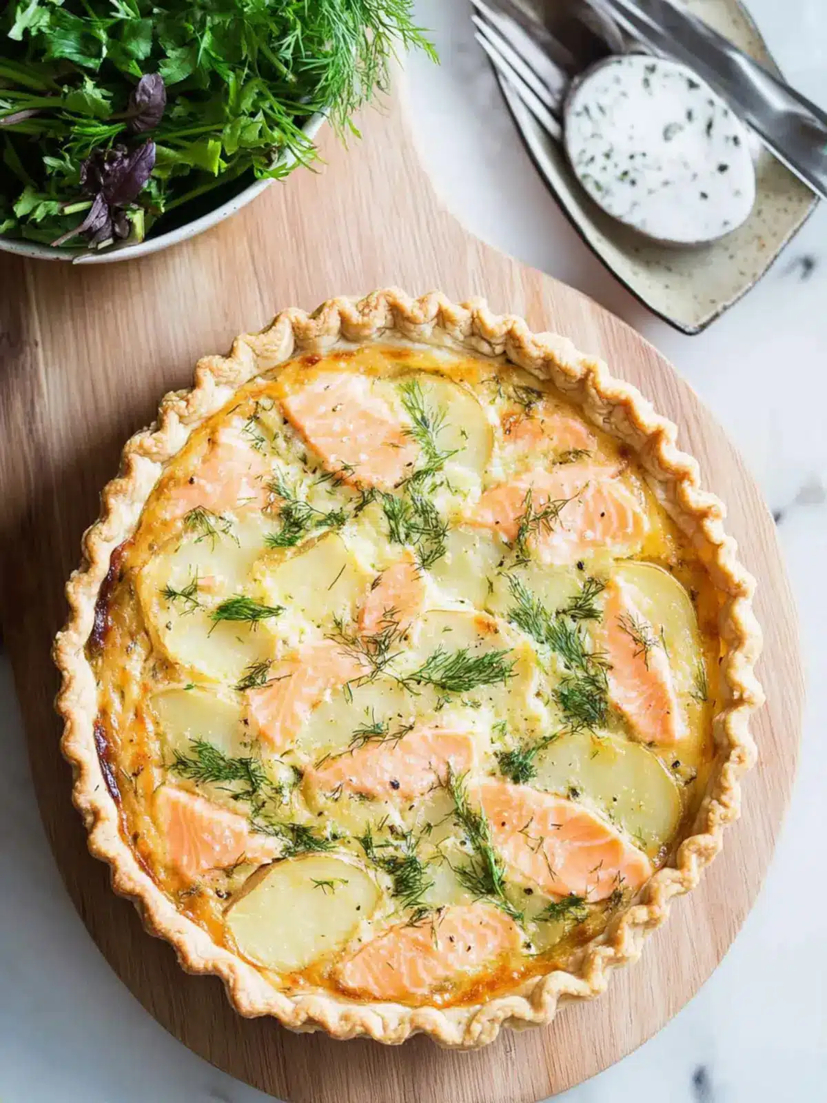 Savory Potato Pie with Smoked Salmon and Dill Delight Potato Pie with Smoked Salmon and Dill