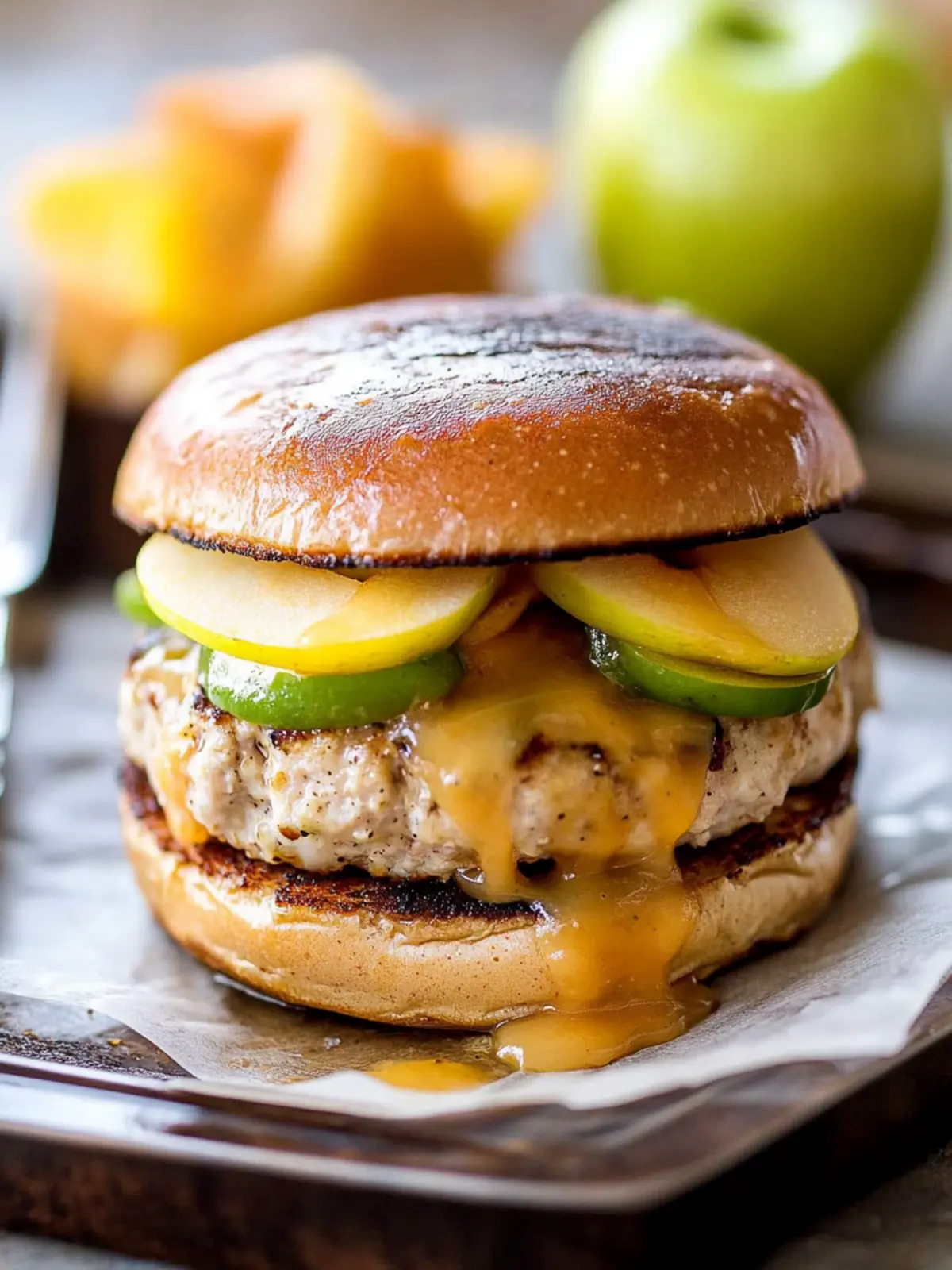 Apple Cheddar Turkey Burgers