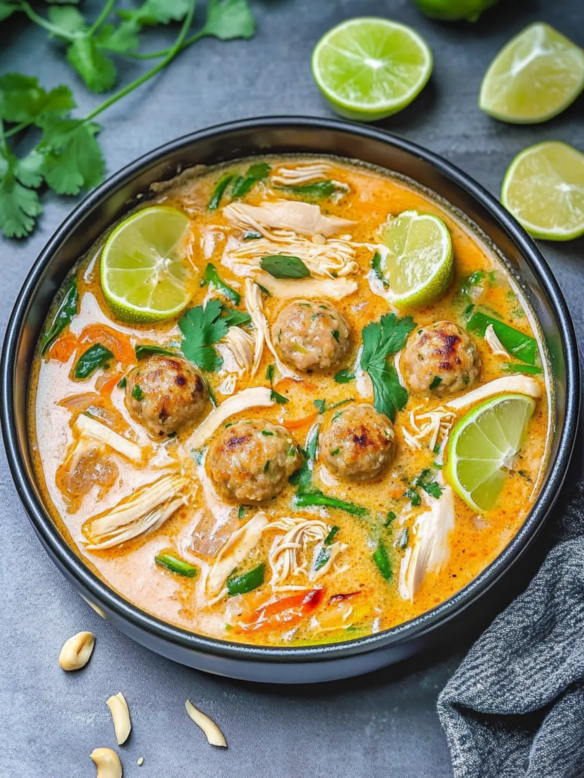 Savory Thai Inspired Chicken Meatball Soup You’ll Love Thai Inspired Chicken Meatball Soup