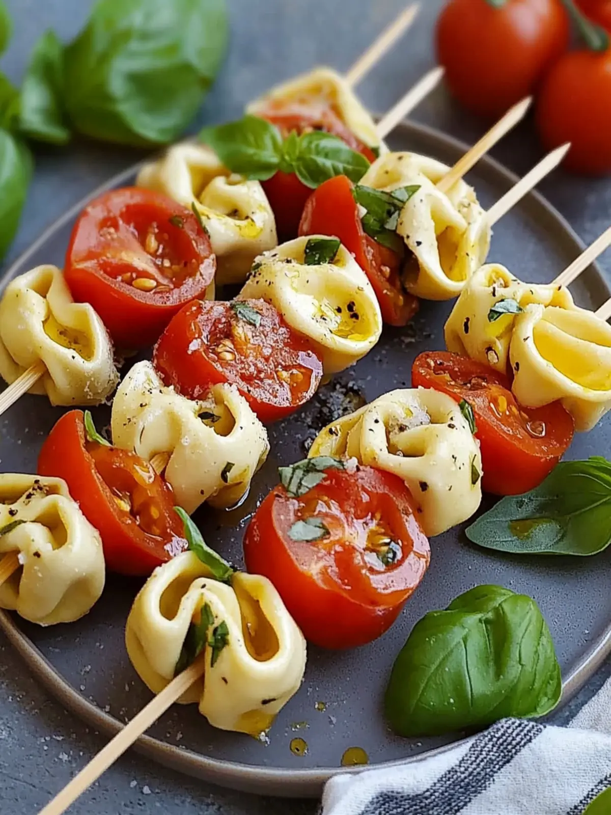 Caprese Tortellini Skewers