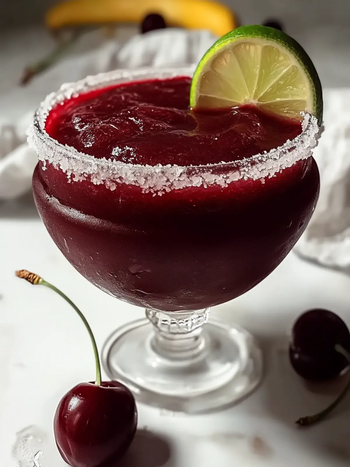 Delicious Frozen Cherry Lime Margarita for a Refreshing Treat Frozen Cherry Lime Margarita