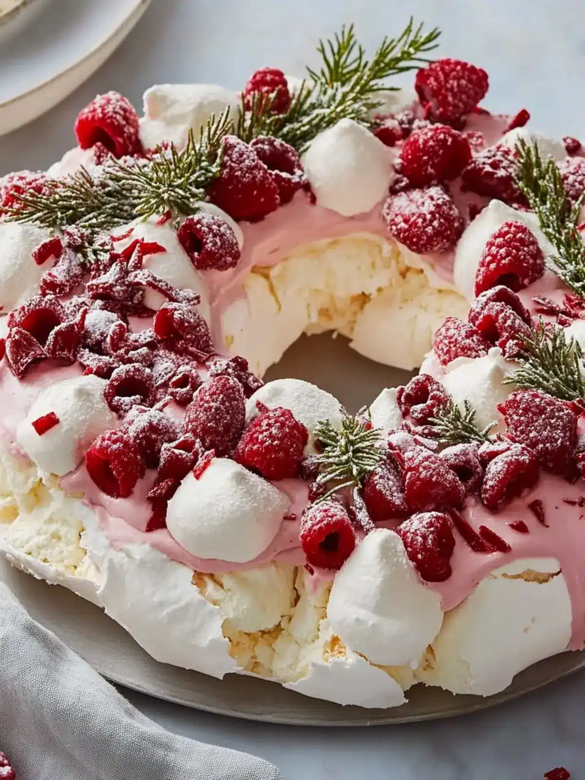 Decadent Chocolate Peppermint Pavlova Wreath to Wow Guests Chocolate Peppermint Pavlova Wreath