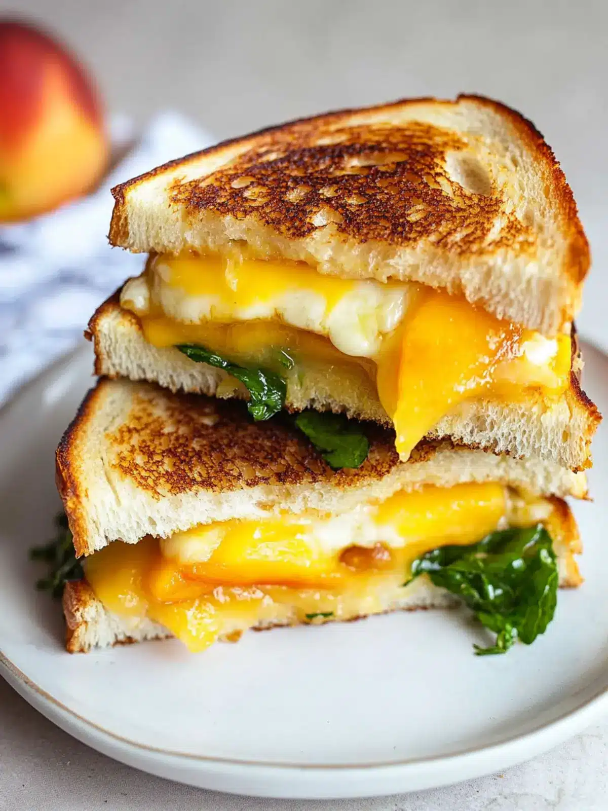 Irresistible Honey Peach White Cheddar Grilled Cheese Delight Honey Peach White Cheddar Grilled Cheese Sandwich