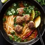 Savory Thai Meatball Noodle Soup for Cozy Nights at Home Thai Meatball Noodle Soup