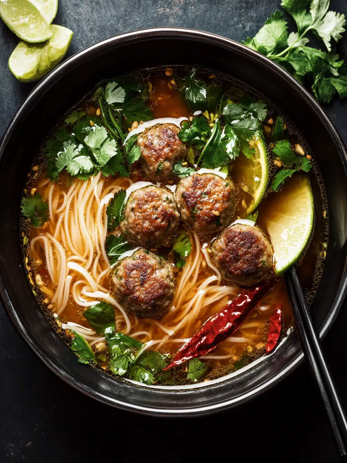 Savory Thai Meatball Noodle Soup for Cozy Nights at Home Thai Meatball Noodle Soup