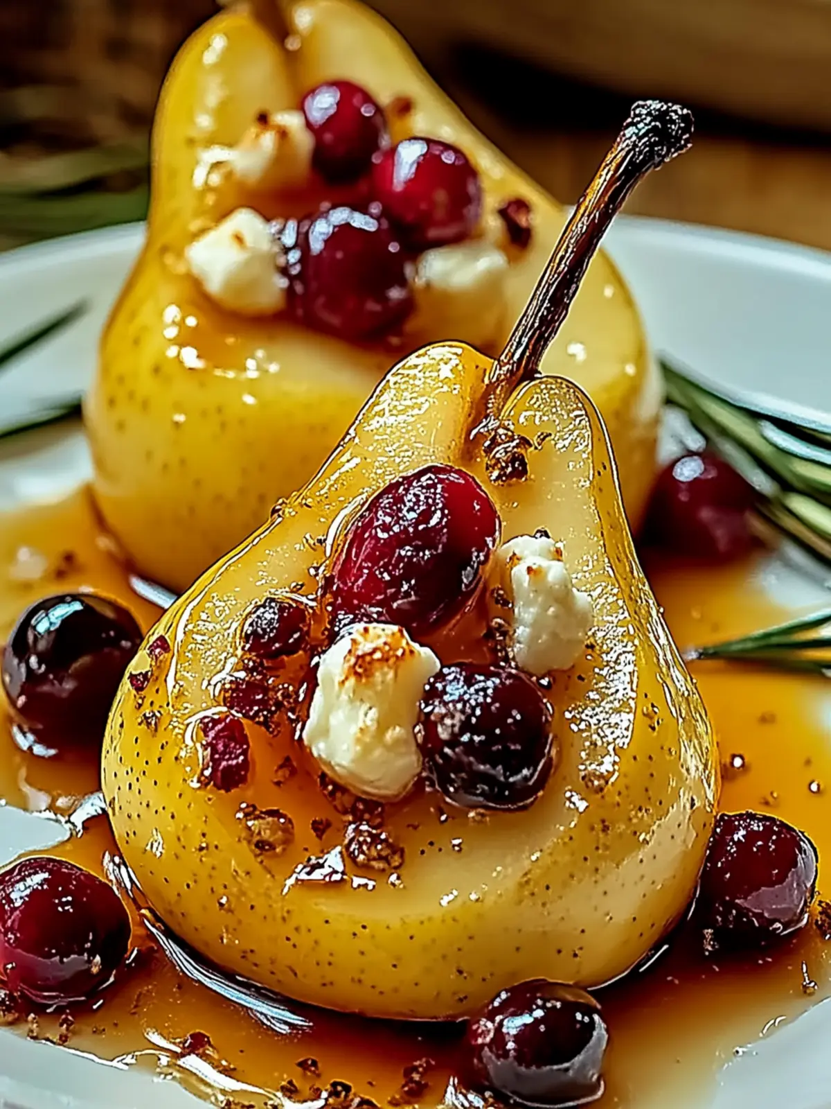 Delicious Baked Pears with Goat Cheese, Honey, and Cranberries Baked Pears with Goat Cheese, Honey, and Cranberries
