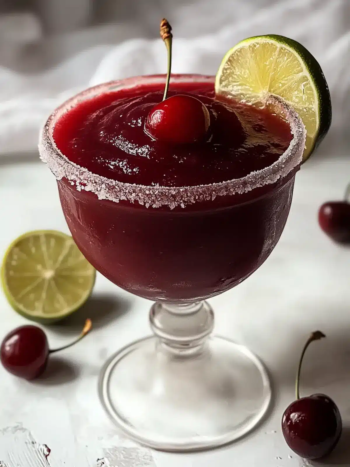 Delicious Frozen Cherry Lime Margarita for a Refreshing Treat Frozen Cherry Lime Margarita