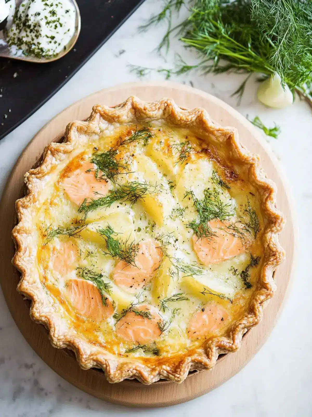 Savory Potato Pie with Smoked Salmon and Dill Delight Potato Pie with Smoked Salmon and Dill