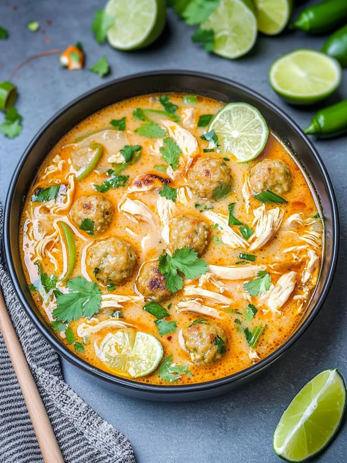 Savory Thai Inspired Chicken Meatball Soup You’ll Love Thai Inspired Chicken Meatball Soup