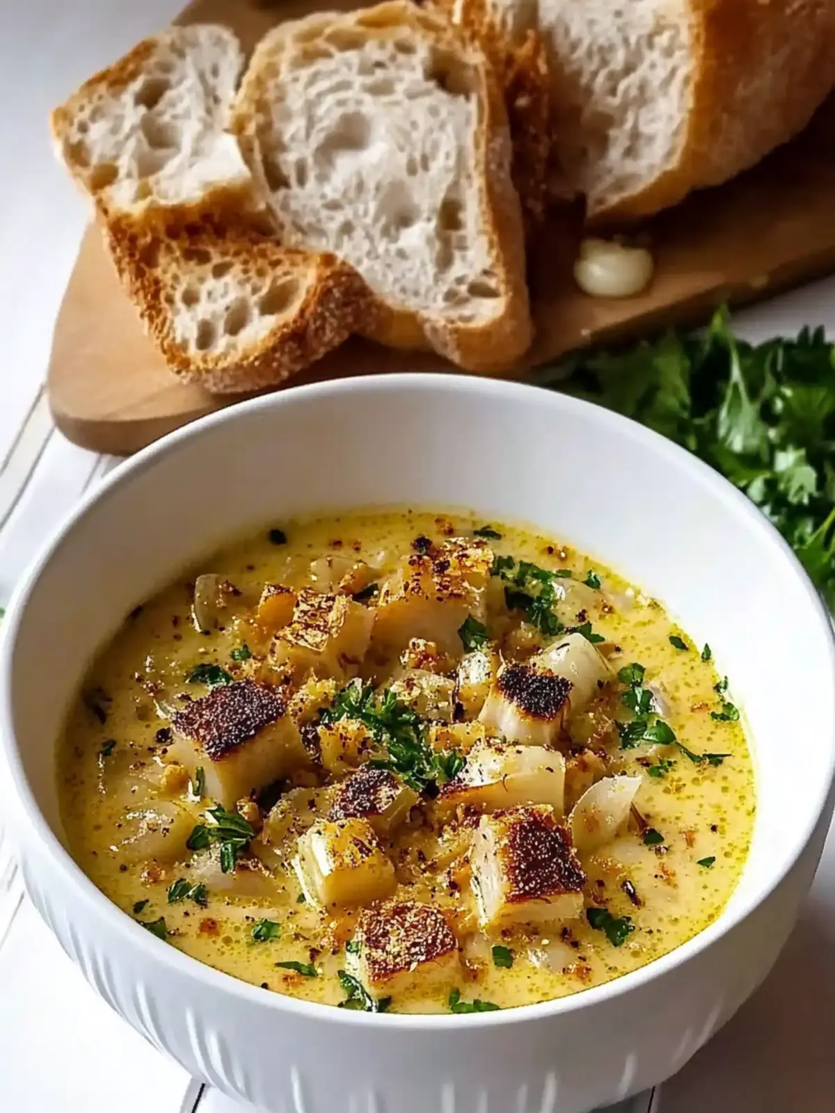 Creamy Czech Garlic Soup - Your Comfort Food Cure! Creamy Czech Garlic Soup