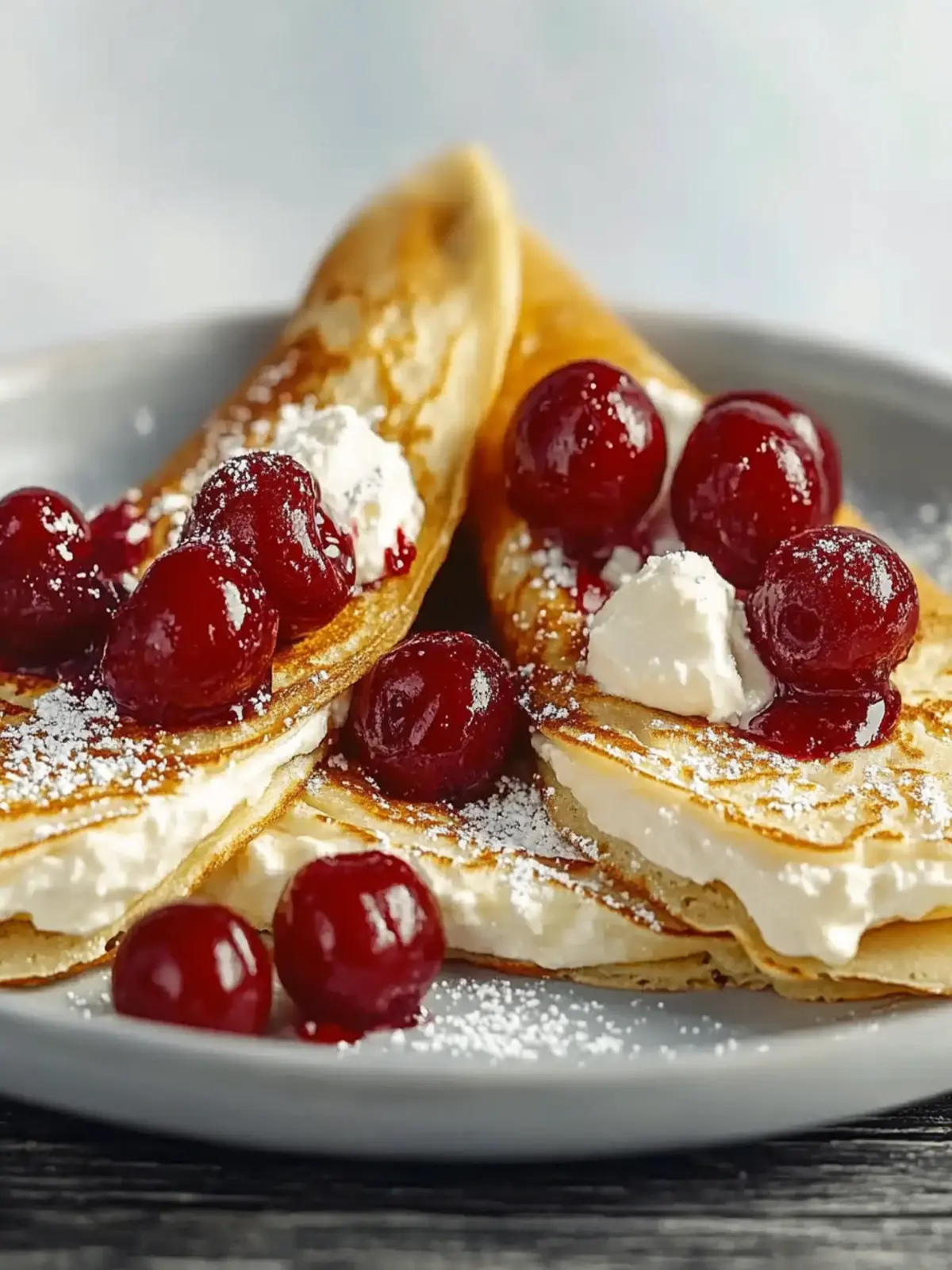 Cherry and Cream Cheese Crepes