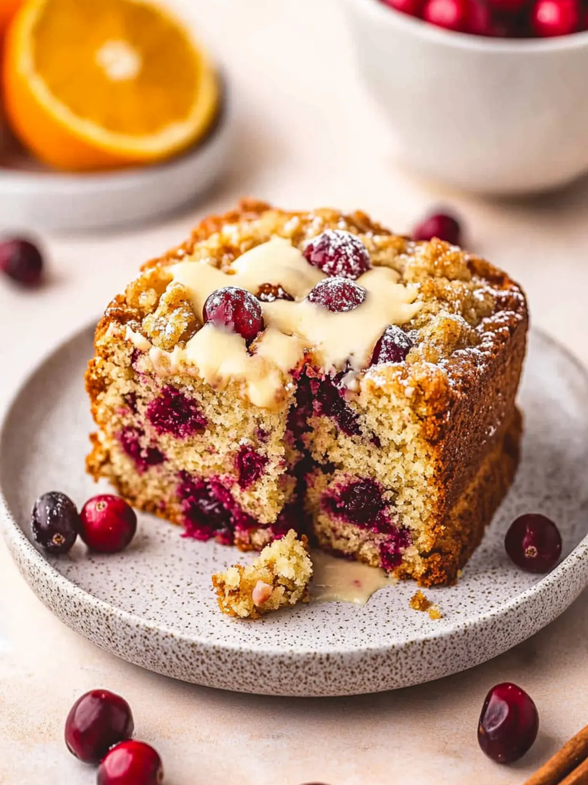 Irresistible Orange Cranberry Coffee Cake with Crunchy Topping Orange Cranberry Coffee Cake