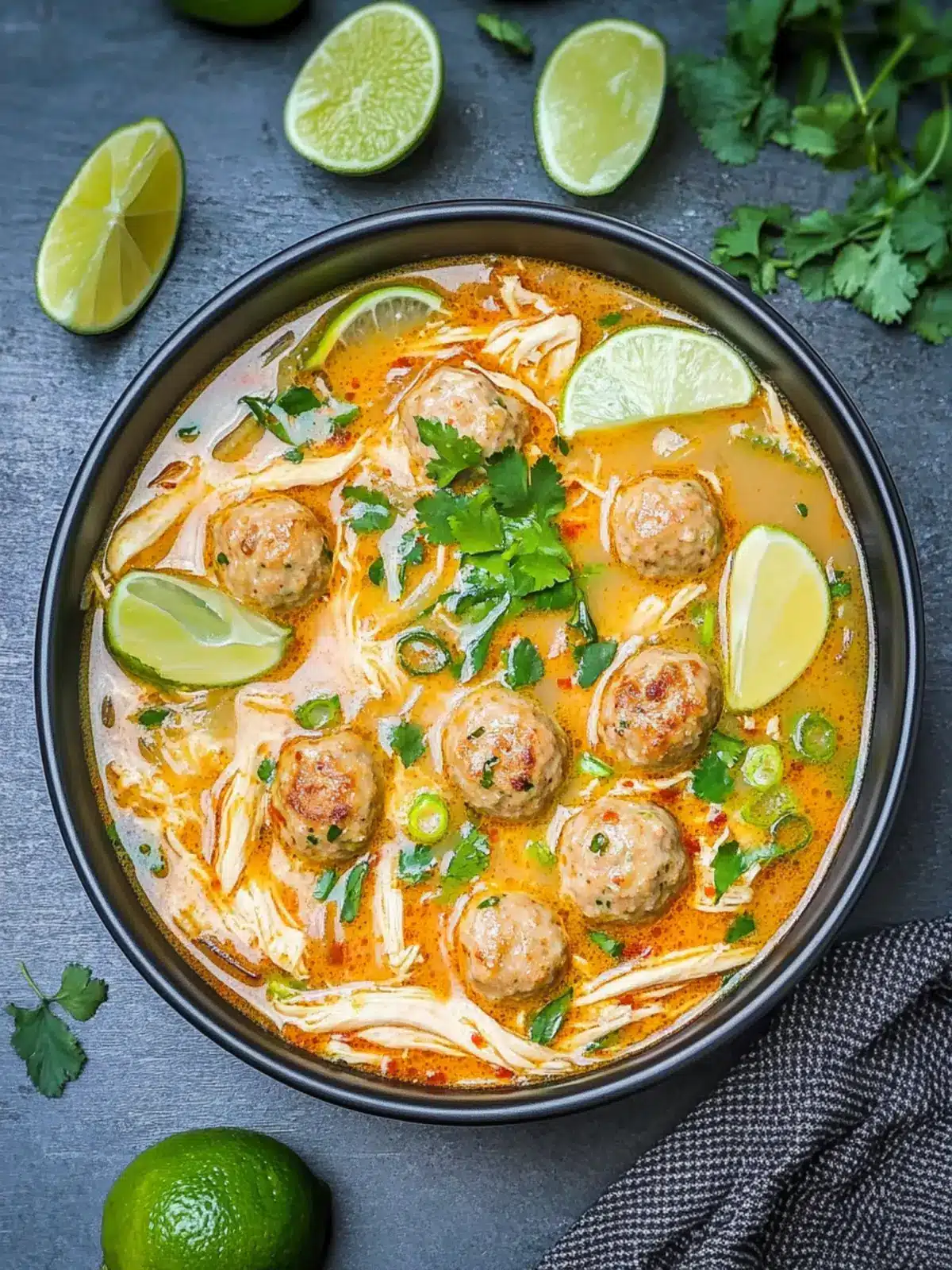 Savory Thai Inspired Chicken Meatball Soup You’ll Love Thai Inspired Chicken Meatball Soup