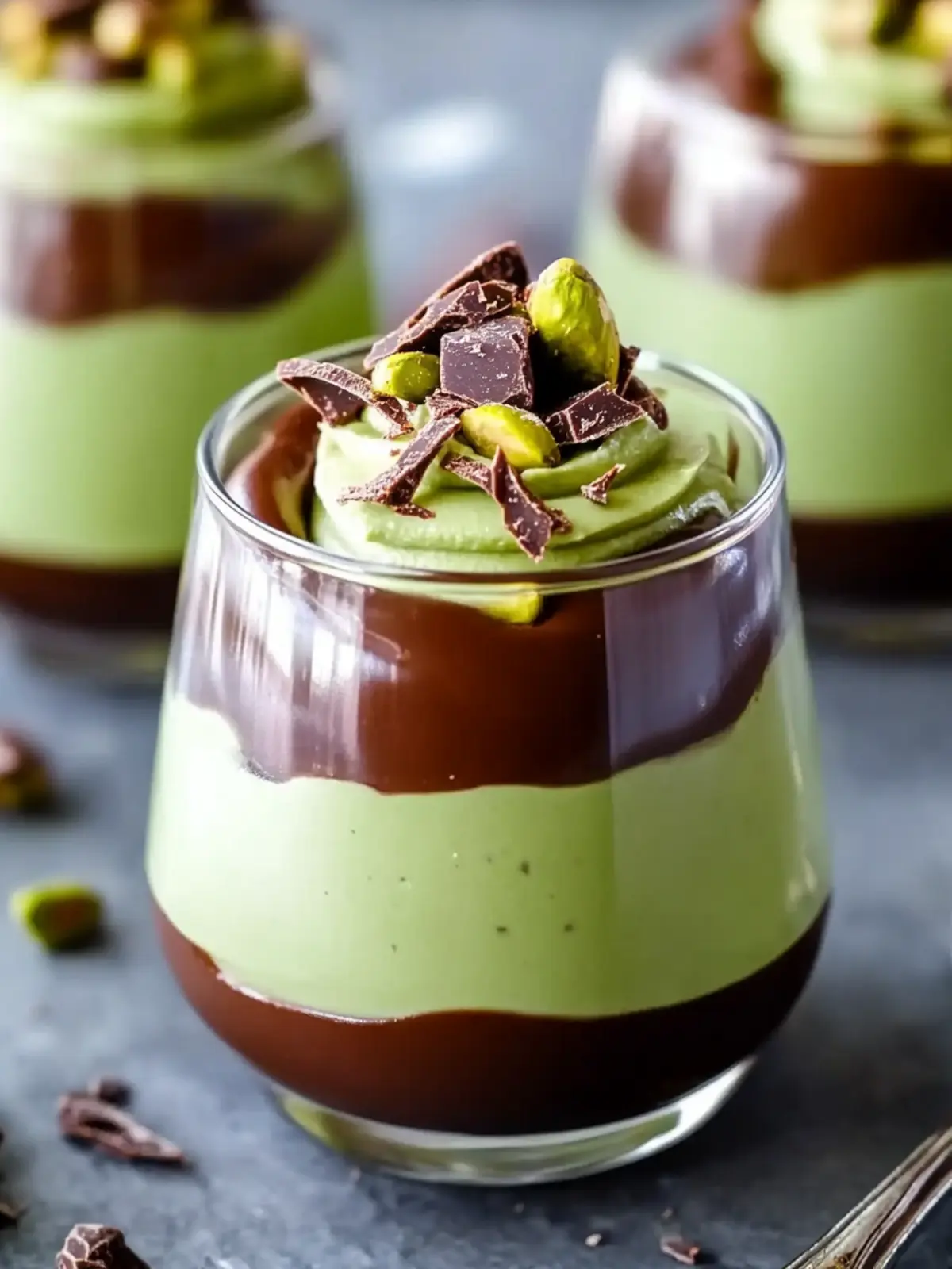 Decadent Pistachio Mousse with Chocolate Ganache Delight Pistachio Mousse with Chocolate Ganache