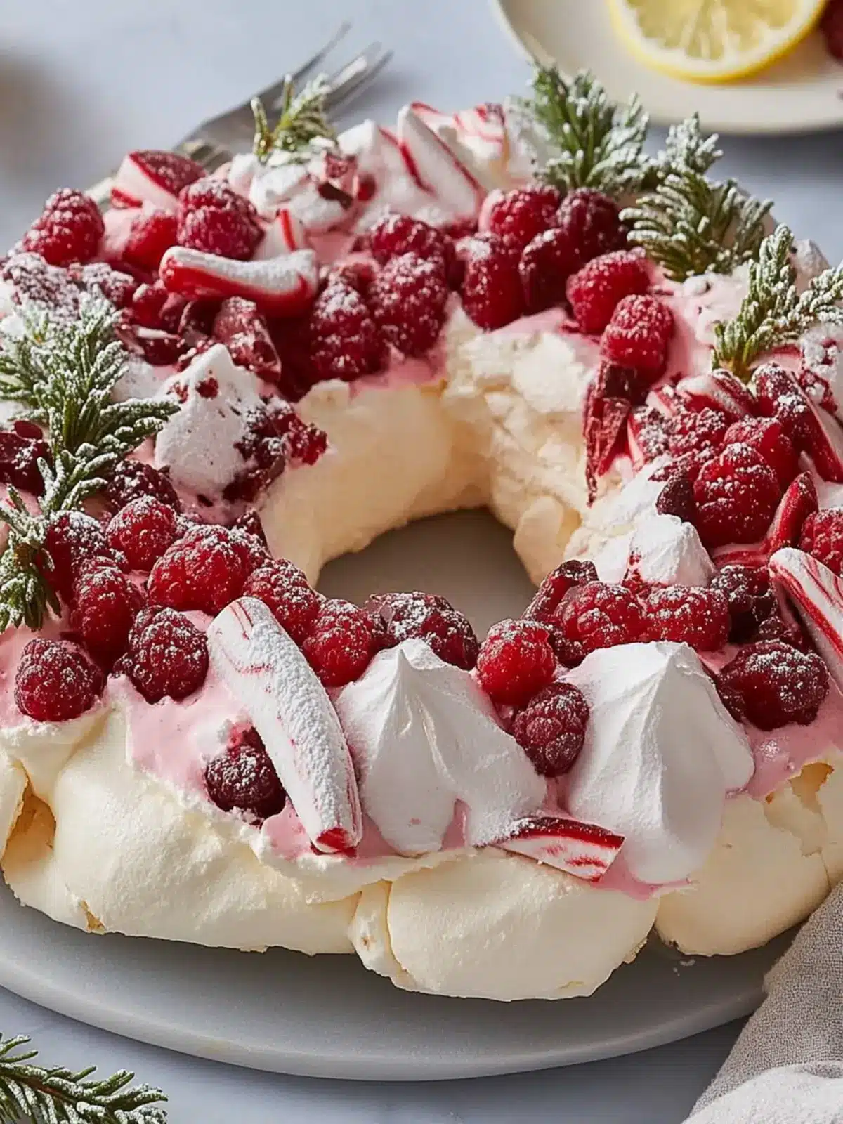Decadent Chocolate Peppermint Pavlova Wreath to Wow Guests Chocolate Peppermint Pavlova Wreath