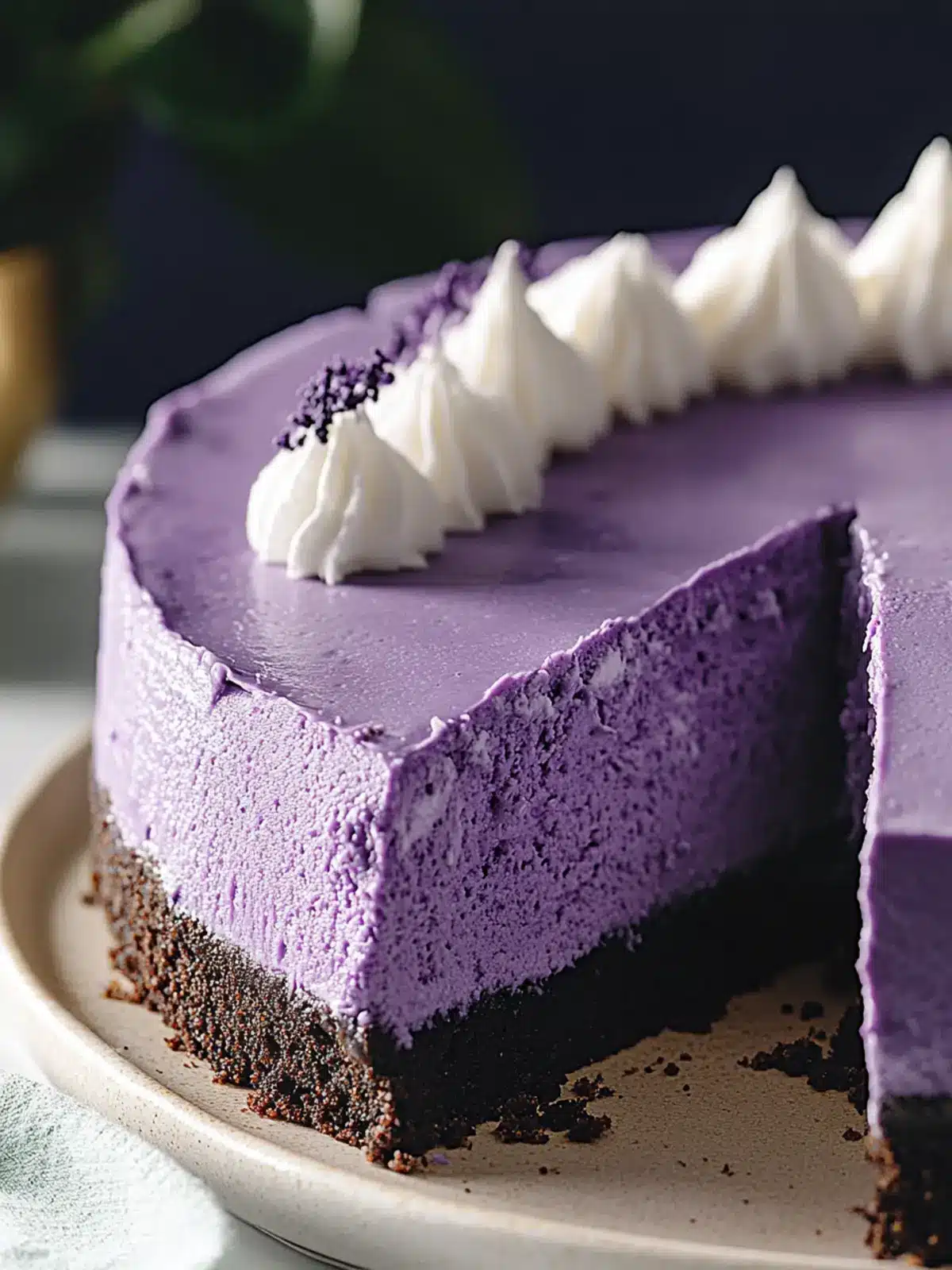 Indulge in Creamy Homemade Ube Cheesecake Delight Homemade Ube Cheesecake
