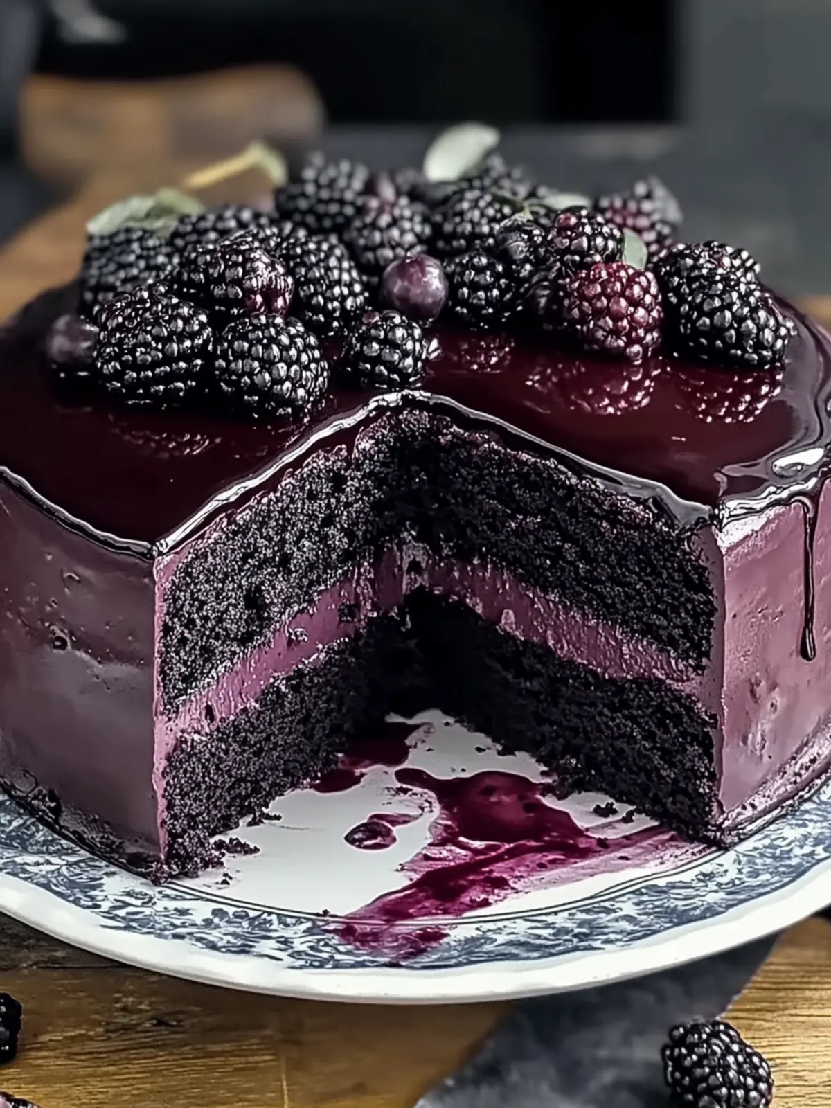 Indulge in Blackberry Velvet Gothic Cake for a Spooky Treat Blackberry Velvet Gothic Cake