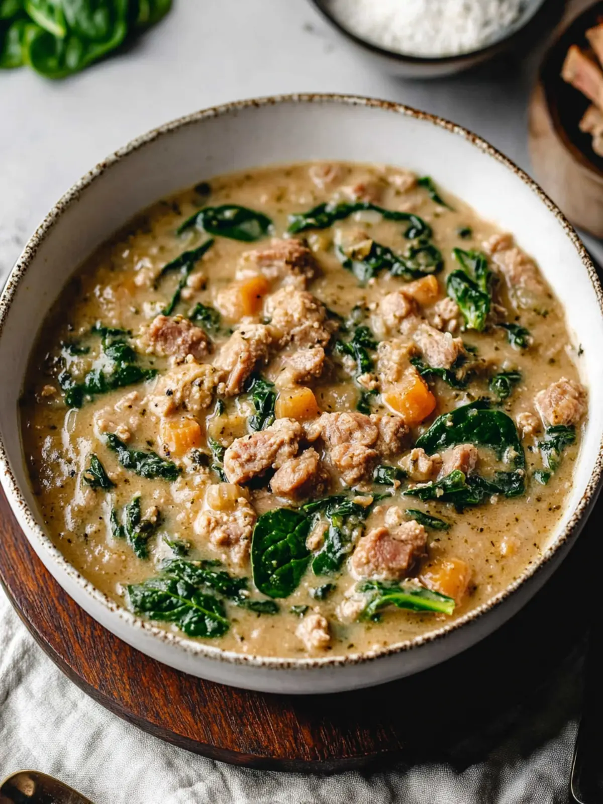 Indulge in Creamy Garlic Pork and Spinach Bliss Tonight Creamy Garlic Pork and Spinach
