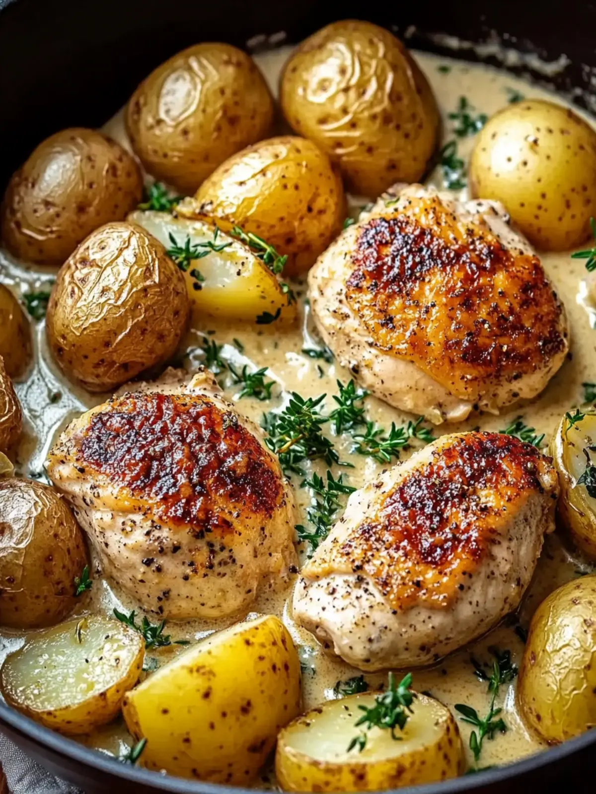 Delicious Chicken and Potatoes with Dijon Cream Sauce Adventure Chicken and Potatoes with Dijon Cream Sauce