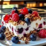 Mouthwatering Frozen Yogurt Bark with Berries & Granola Love Frozen Yogurt Bark with Berries & Granola