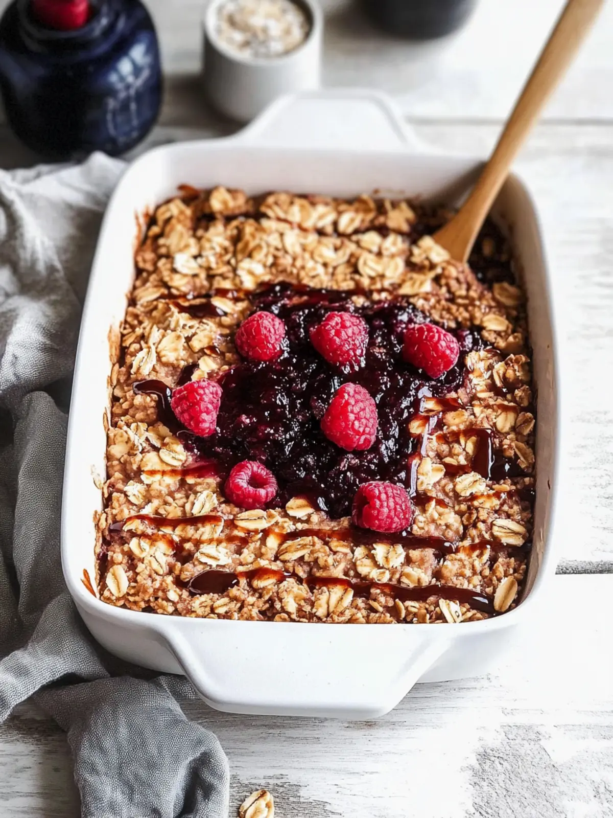 Satisfy Your Cravings with PB&J Vegan Baked Oatmeal PB&J Vegan Baked Oatmeal