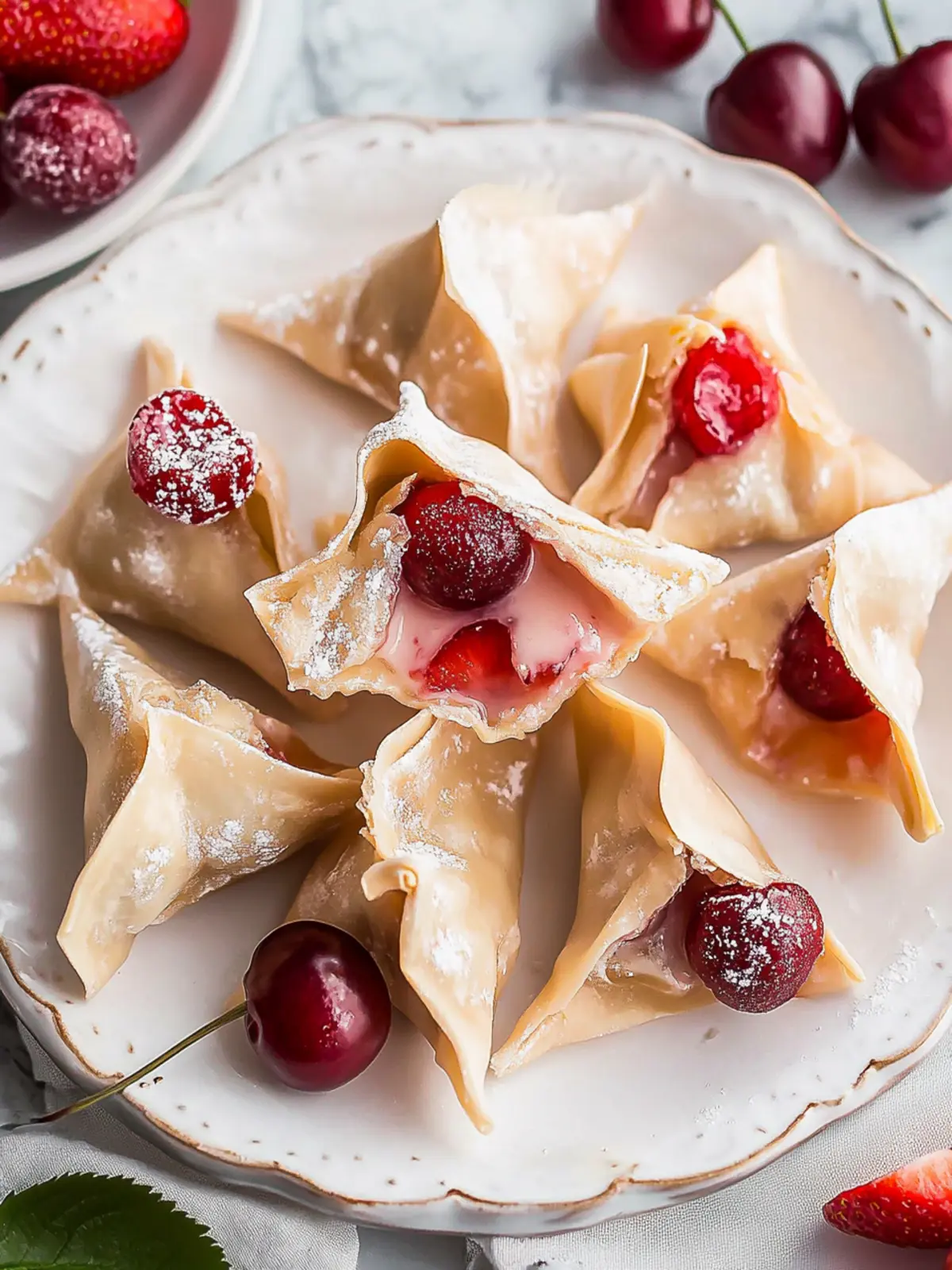 Irresistible Cherry Cheesecake Dessert Wontons to Swoon Over Cherry Cheesecake Dessert Wontons