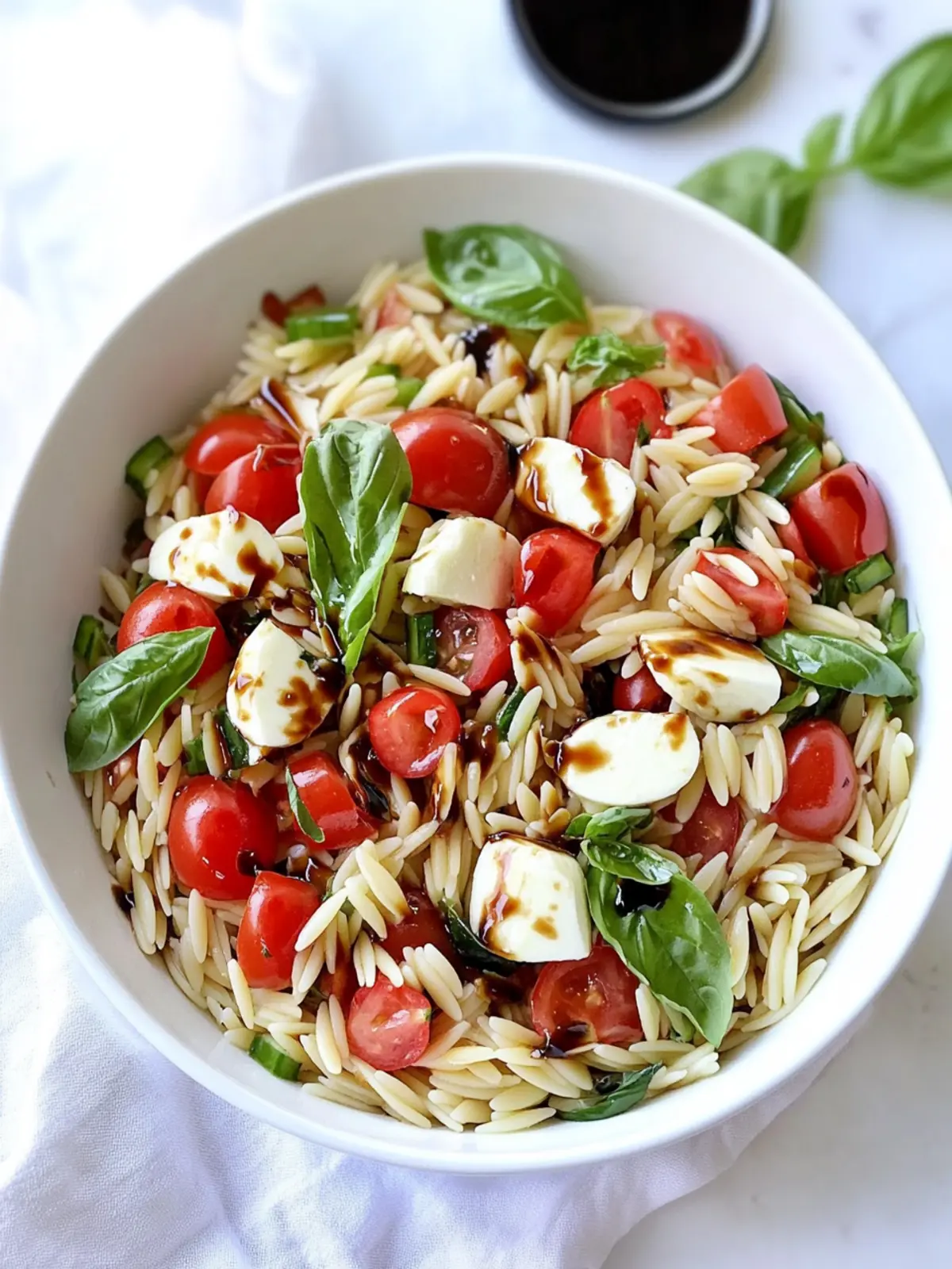 Delicious Caprese Orzo Salad with Balsamic Syrup Magic Caprese Orzo Salad with Balsamic Syrup