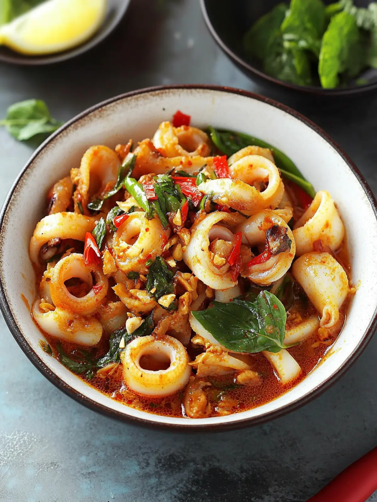 Savor Thai Squid with Fresh Basil in Just 25 Minutes Thai Squid