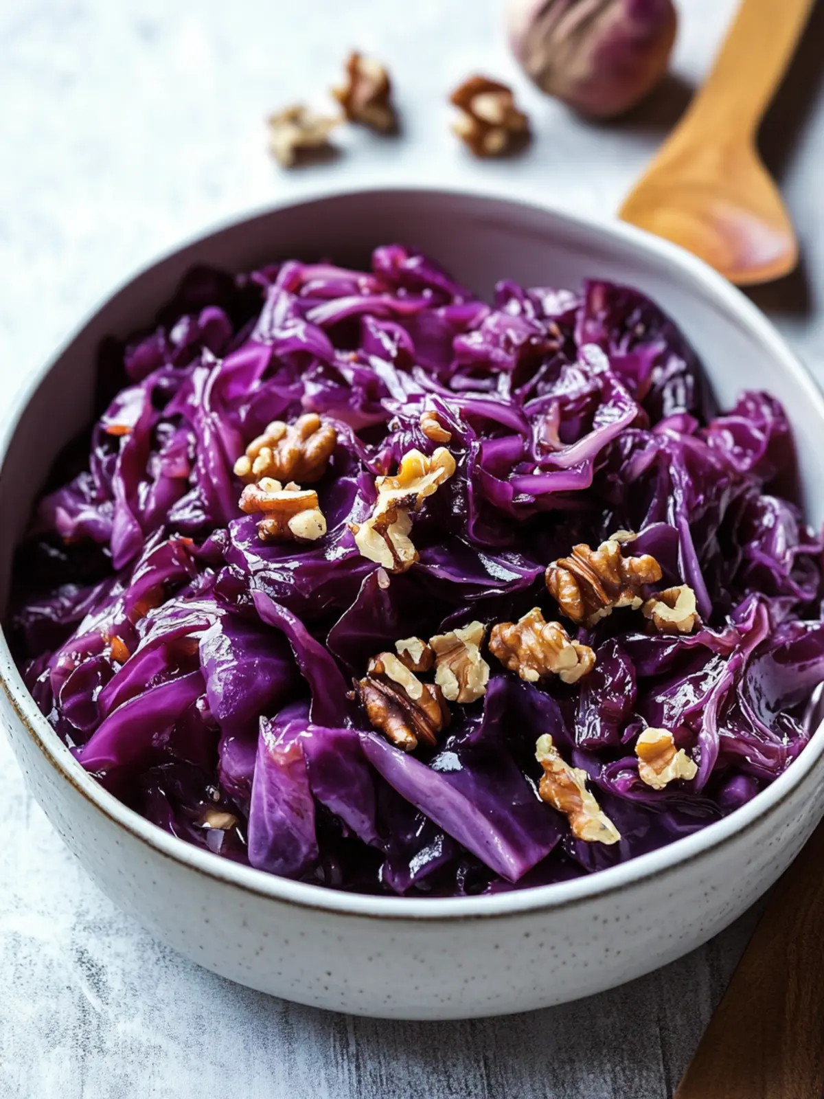 Savory Braised Red Cabbage with Walnuts for a Cozy Night Braised Red Cabbage with Walnuts