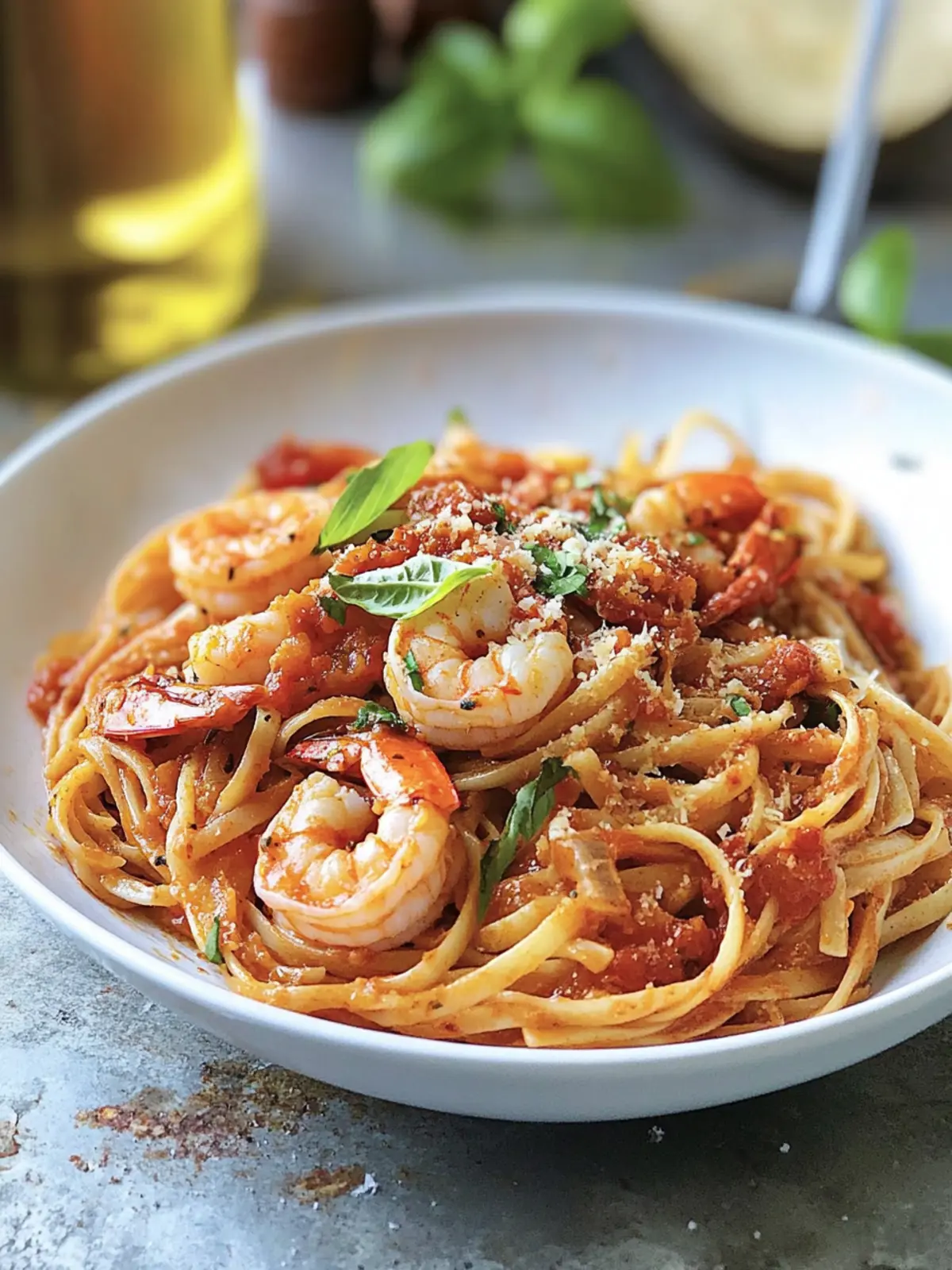 Italian Shrimp and Linguine with Spicy Sauce