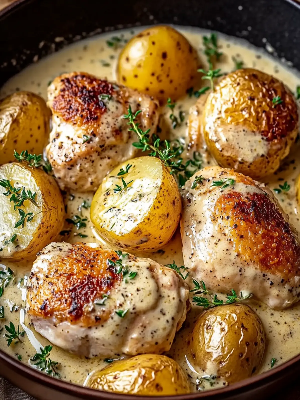 Delicious Chicken and Potatoes with Dijon Cream Sauce Adventure Chicken and Potatoes with Dijon Cream Sauce