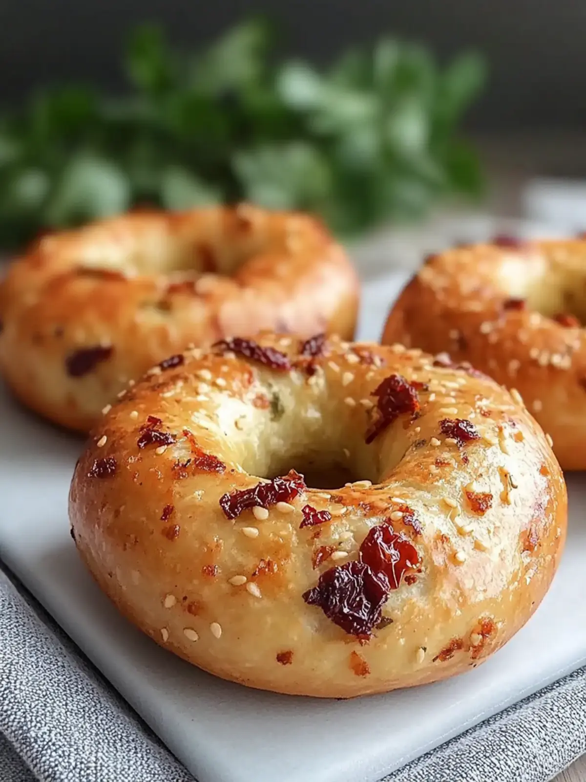 Artisan Sun Dried Tomato Bagels for a Savory Breakfast Treat Artisan Sun Dried Tomato Bagels