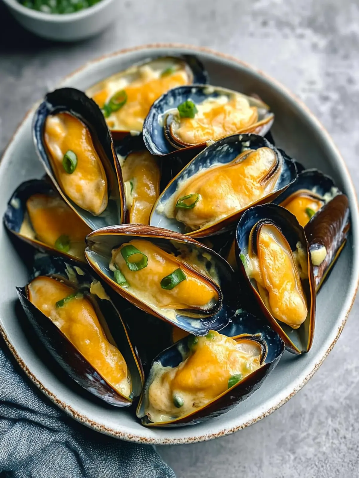 Cheesy Chinese Mayo Mussels