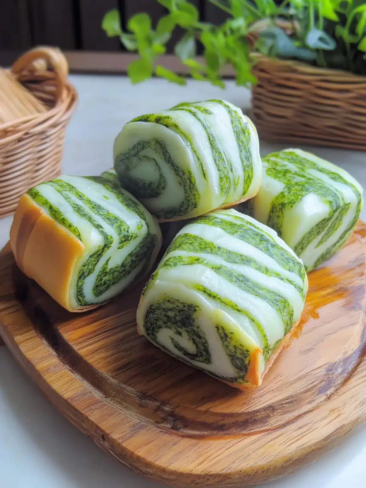 Green Spinach Marble Buns