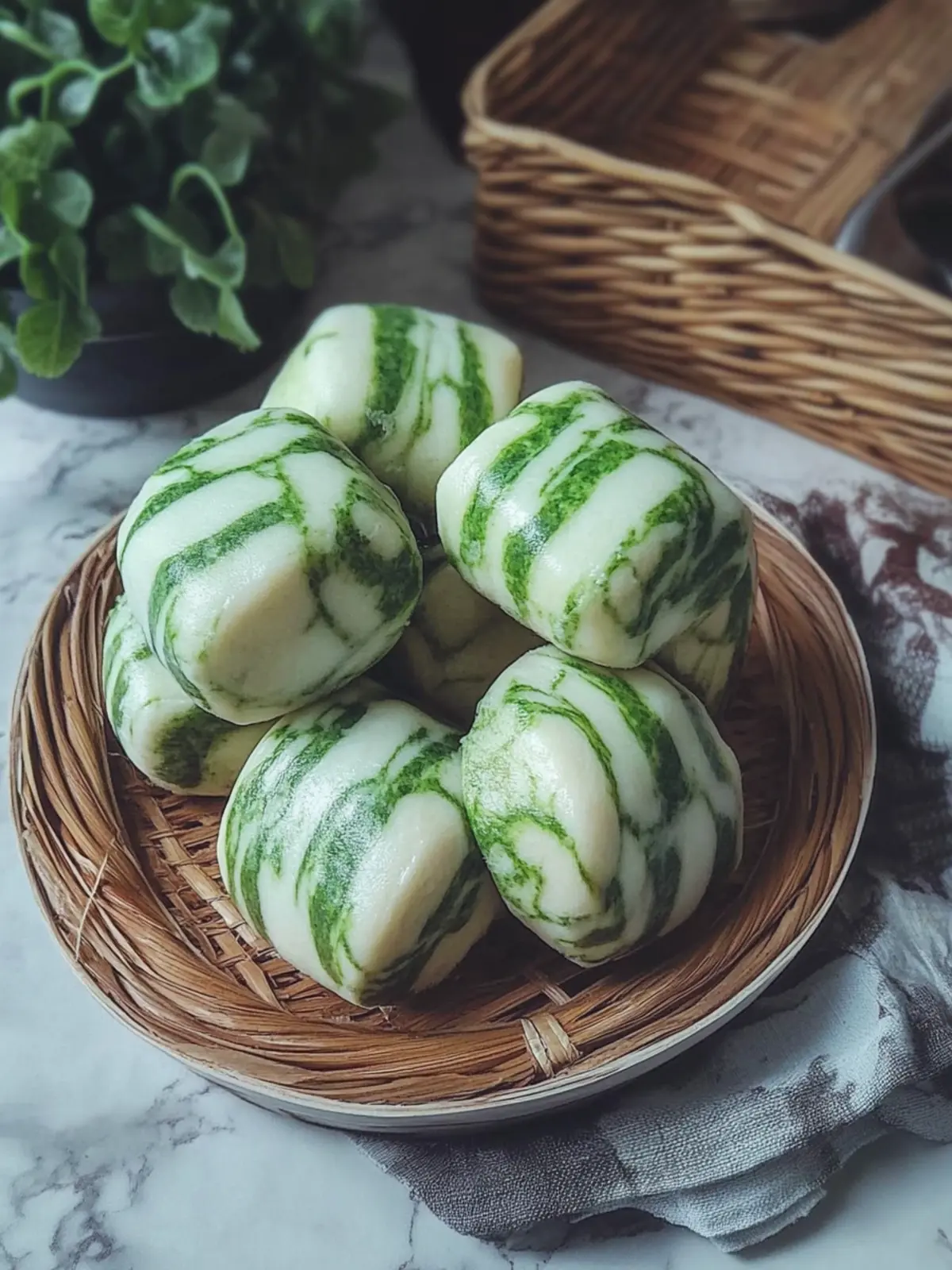 Green Spinach Marble Buns