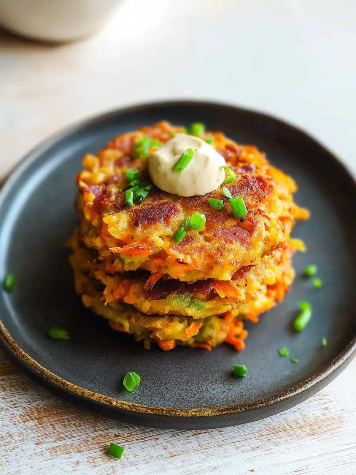Delicious Carrot Bacon Breakfast Fritters to Brighten Mornings Carrot Bacon Breakfast Fritters