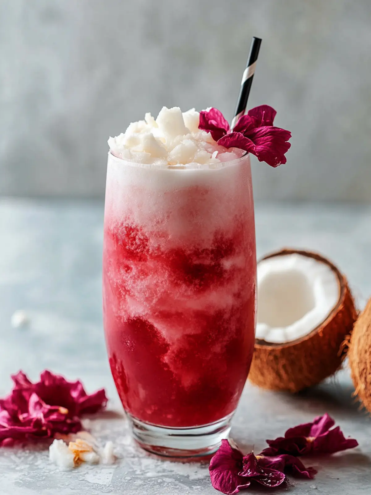 Coconut Hibiscus Breeze Mocktail