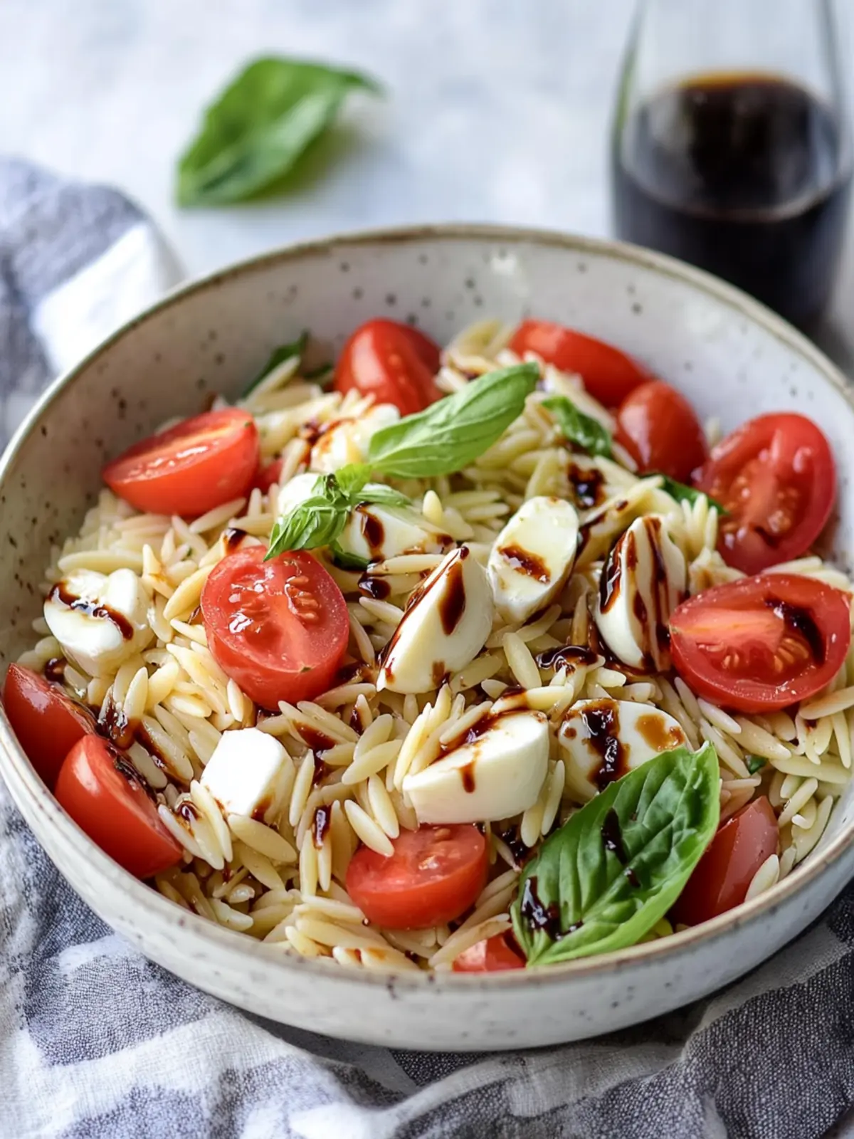 Delicious Caprese Orzo Salad with Balsamic Syrup Magic Caprese Orzo Salad with Balsamic Syrup