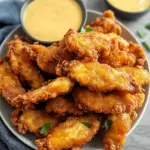 Crispy Chicken Skin with Creamy Cheese Sauce