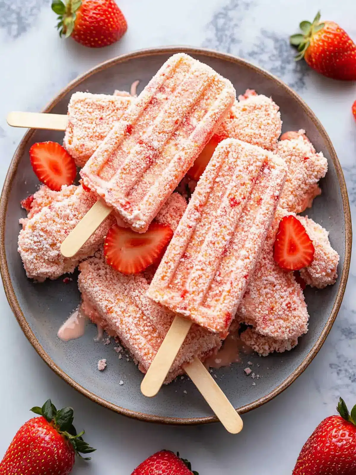Sweet Strawberry Shortcake Popsicle Bars for Summer Bliss Strawberry Shortcake Popsicle Bars