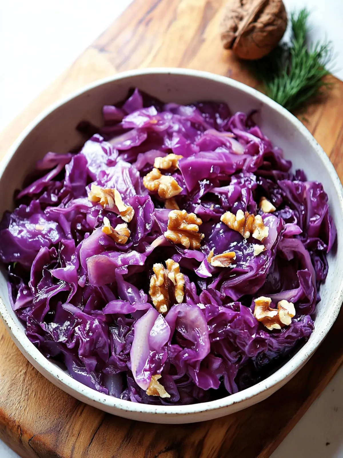 Savory Braised Red Cabbage with Walnuts for a Cozy Night Braised Red Cabbage with Walnuts