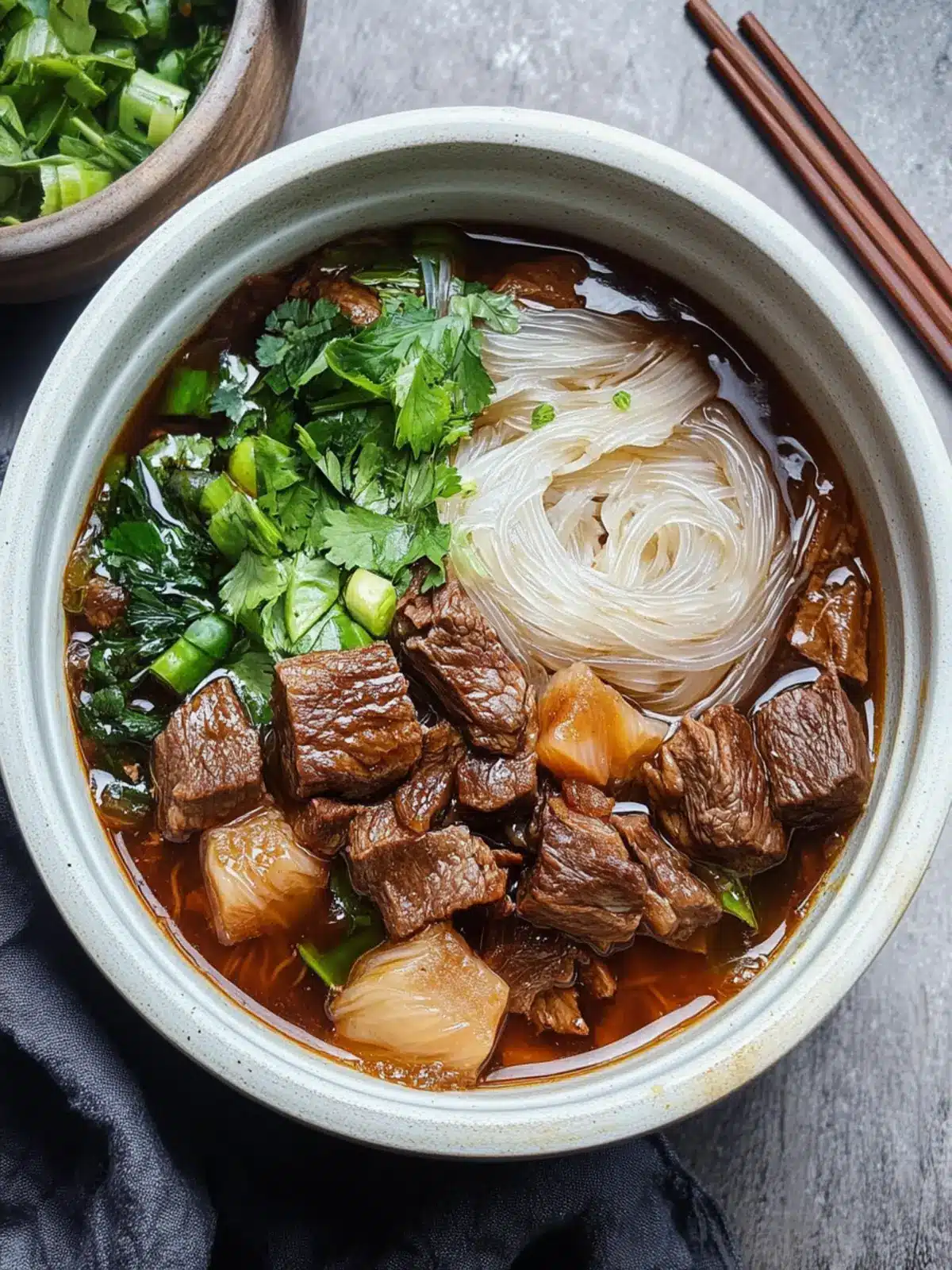 Savor Comfort: Chinese Braised Beef Stew with Glass Noodles Chinese Braised Beef Stew with Glass Noodles