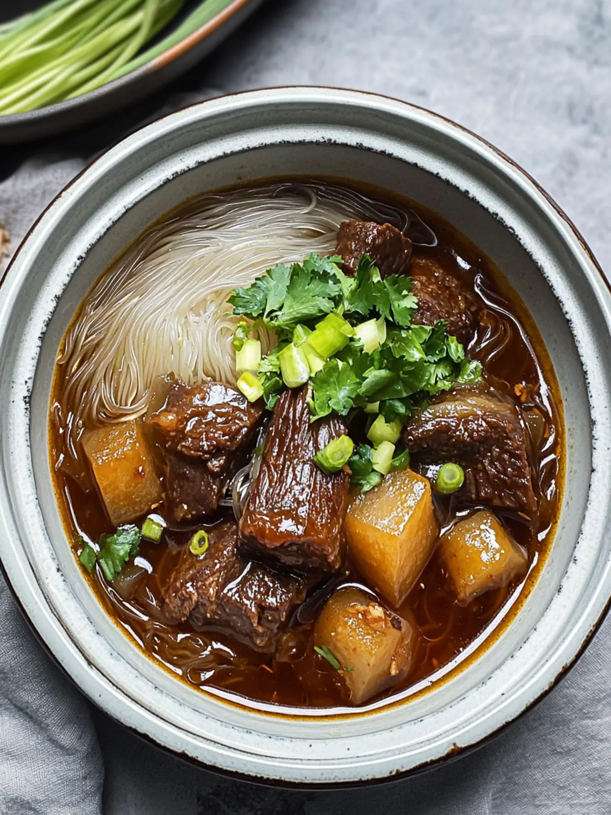 Savor Comfort: Chinese Braised Beef Stew with Glass Noodles Chinese Braised Beef Stew with Glass Noodles